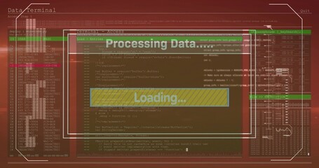 Obraz premium Displaying central processing window on monitoring dashboard, showing yellow loading progress bar