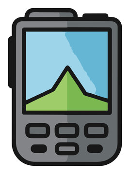 Handheld GPS navigator icon isolated on white. Generative AI