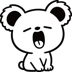Cartoon illustration of a surprised koala with wide-open mouth and expressive eyes © Mariah