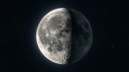 Fototapeta premium Rocky desert landscape of the Moon .