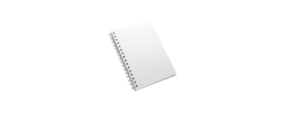 Fototapeta premium Blank White Spiral Notebook Open on White Background