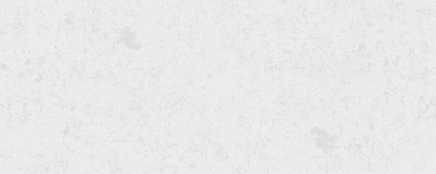 Latar belakang tekstur dinding plester kasar semen putih abu-abu dengan detail permukaan beton halus, pola wallpaper minimalis netral dalam format A4 horizontal.Print