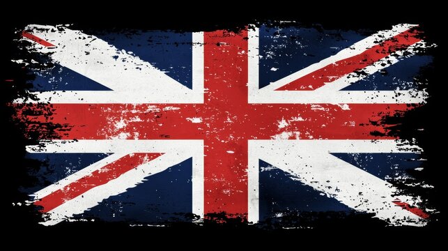 British flag design featuring paint scratches.
