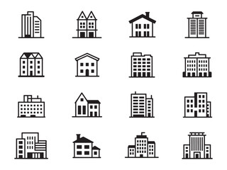 Fototapeta premium Small house and property icons with residential real estate concept