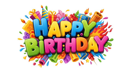 Fototapeta premium Happy Birthday Illustrations Featuring Creative Designs, Colorful Elements, Festive Themes, and Unique Artistic Styles to Celebrate Special Moments with Joy, Beauty, and Visual Impact Worldwide