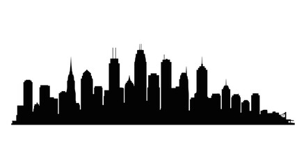 Obraz premium City Skyline Silhouette Urban Landscape 1.