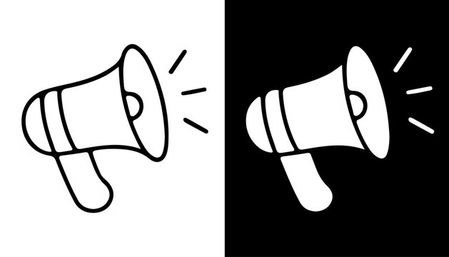 Announcement Megaphone: A graphic representation of a megaphone, a symbol of announcement, amplified sound.