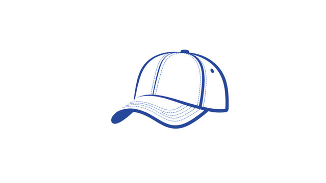 Stylish blue baseball cap with curved brim and mesh back panel Vector