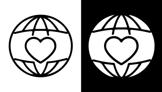 World of Compassion: A striking visual representation of global unity, the world is embraced by a heart, symbolizing the power of care and unity