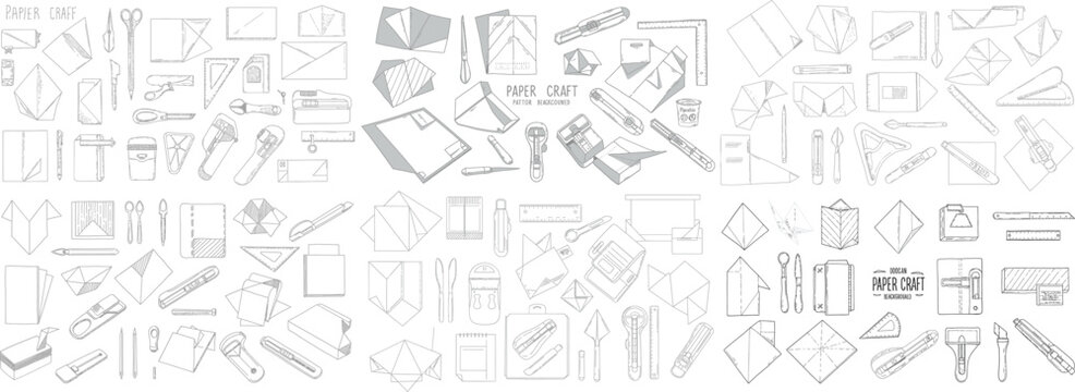 A detailed collage of various paper crafting tools and techniques for DIY enthusiasts.