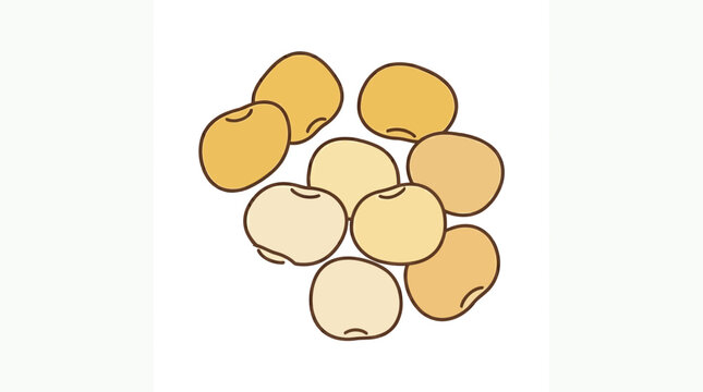 Cartoon illustration of a group of potatoes in various shades