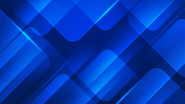 Futurstic blue technology background with glowing transparent rounded rectangle shapes