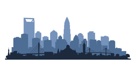 Obraz premium Charlotte North Carolina City Skyline Vector Illustration