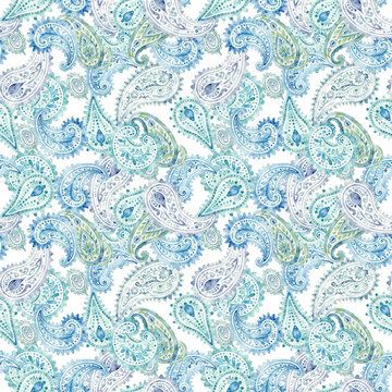 Watercolor Paisley Seamless Repeat