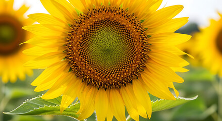 Obraz premium Close up of a vibrant sunflower in full bloom isolated on transparent background