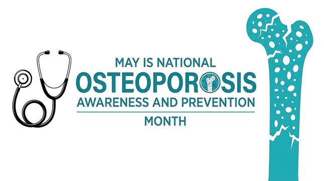 National osteoporosis awareness and prevention month illustration bone health and awareness campaign