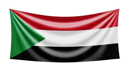 Obraz premium Vector illustration of waving flag of sudan on a transparent background