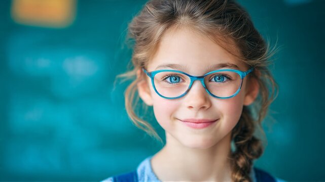 Girl with blue glasses portrait