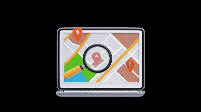 3D Map and Pin Location | Alpha Channel