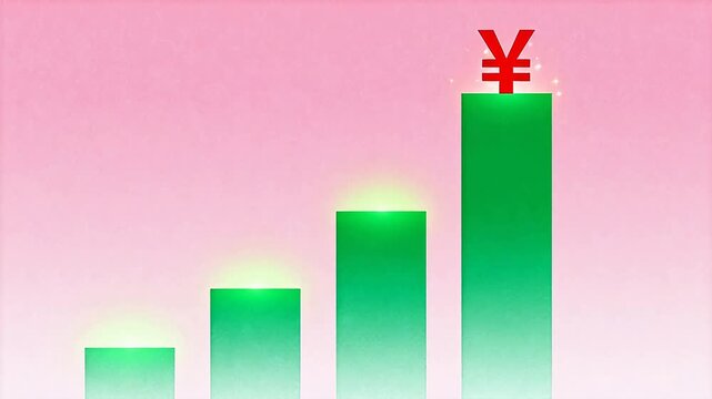 Green bar chart with currency symbol