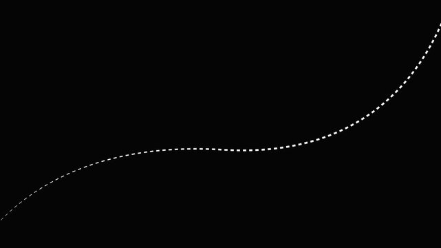Animated dotted line motion graphic against black background