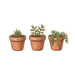 Obraz premium mini plant set, small plant pot, indoor plant, desk plant, home gardening, plant set, aesthetic decor, potted plant, mini greenery, plant decor, office plant, small greenery, eco decor, natural decor,