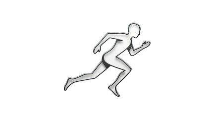 Fototapeta premium Stylized silver outline of a person running dynamically