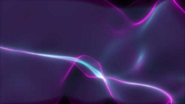 Futuristic video animation with particle wave object in slow motion, loop 4K abstract background. 