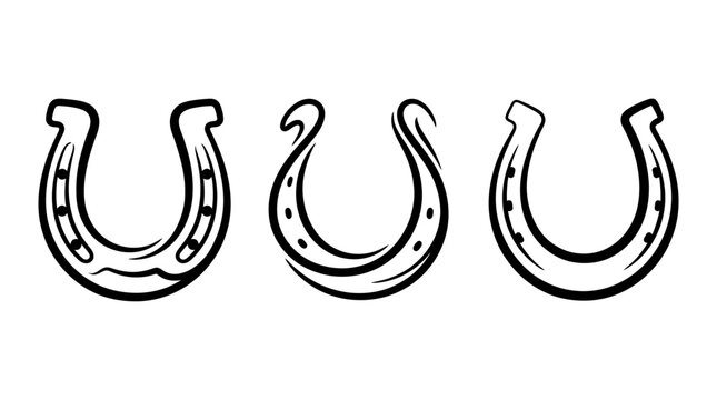 Three Vector Horse Shoe Designs