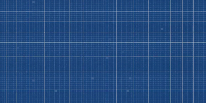 Graph paper, blue grid background, vector texture, seamless pattern