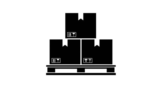 Stacked Cardboard Boxes on a Shipping Pallet Vector Icon