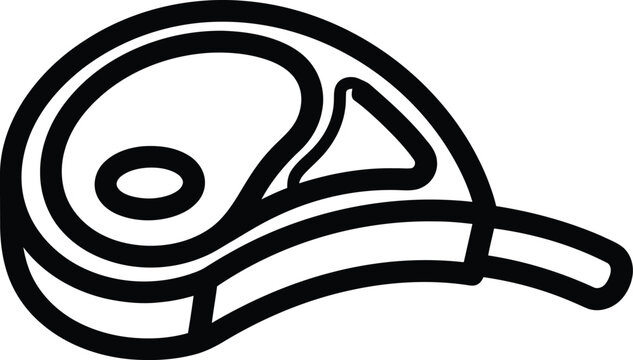 A simple black and white line art vector icon depicting a side view of a single bed with a pillow.