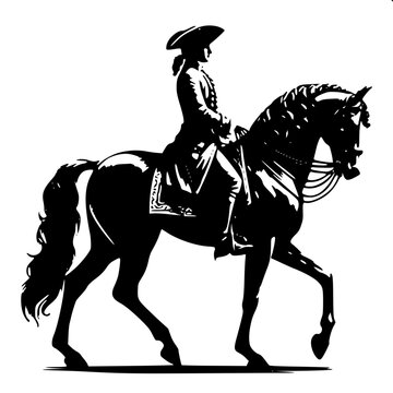 Cavalier Military Officer Riding Horse Silhouette
