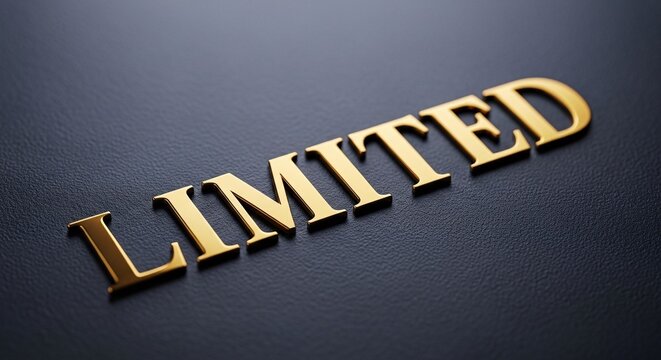 Golden Limited Text on Dark Background.