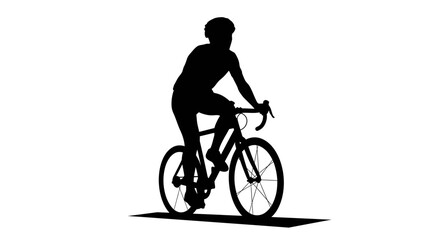 Obraz premium Professional Cyclist Silhouette Riding Road Bike Illustration