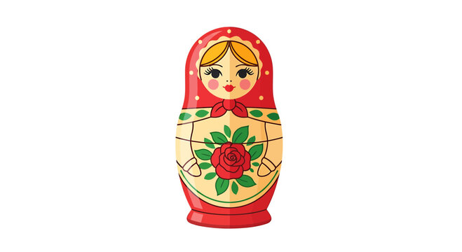 Traditional Russian Matryoshka Nesting Doll Vector Illustration