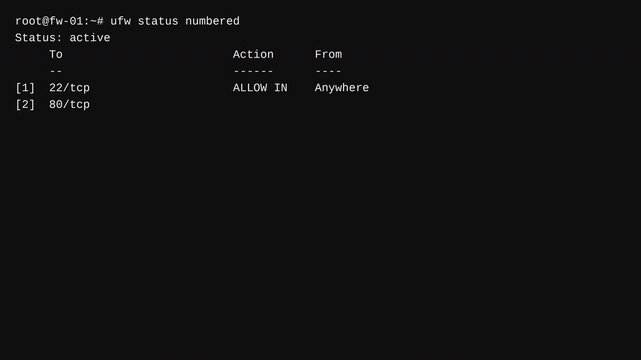 System administrator actively blocking attacker IP address using UFW firewall rules during active network breach and incident response