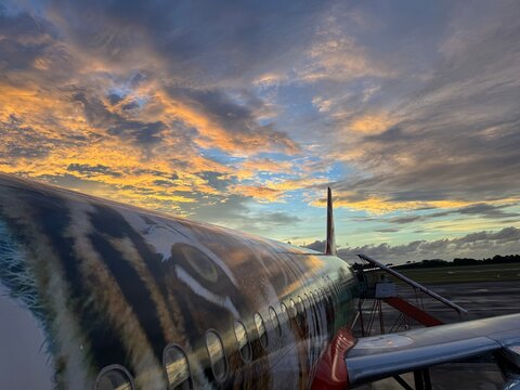 Sunset moment at Kota Kinabalu International Airport