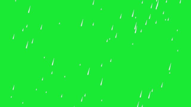 video of heavy rain in a diagonal direction on green screen