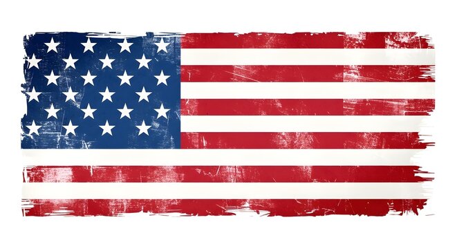 American flag pattern with red white and blue stripes and white stars on blue field