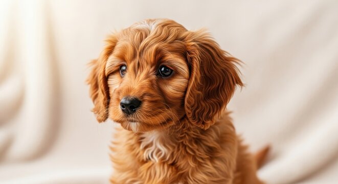 Adorable Puppy Portrait - A Cute and Playful Canine.