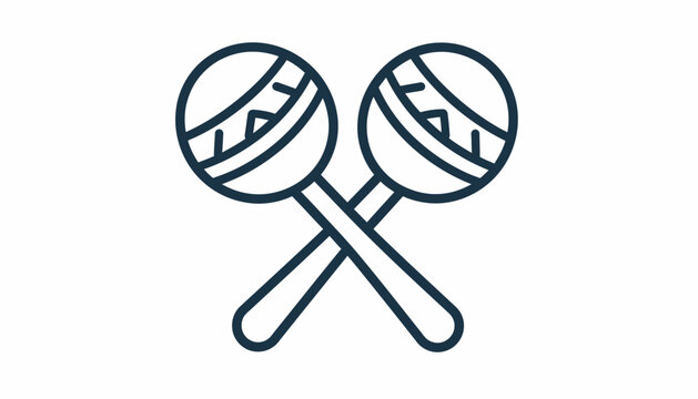 Crossed Maracas Icon - A Simple Graphic Representation of Musical Rhythm and Celebration