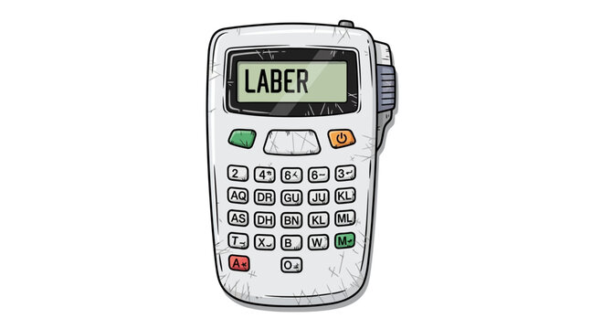 Calculator with "LABER" displayed on screen, concept of communication or miscommunication