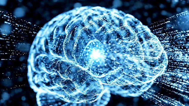 Futuristic AI Brain Data Processing Concept 