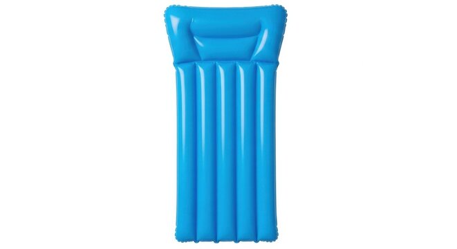 Blue inflatable pool float isolated on a white background