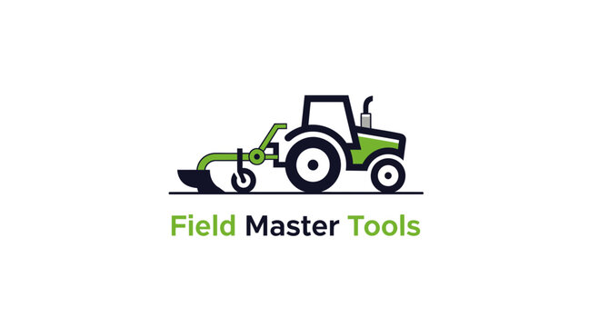 Green Tractor With Front Loader.
