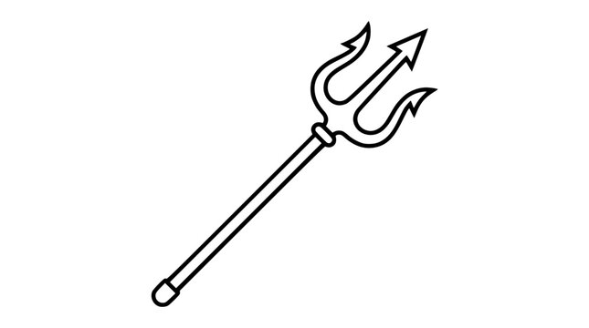 Vector illustration of a devil's trident graphic design