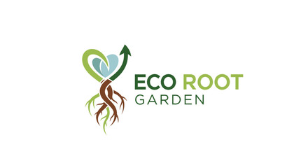 Obraz premium Eco Root Garden Logo Design.