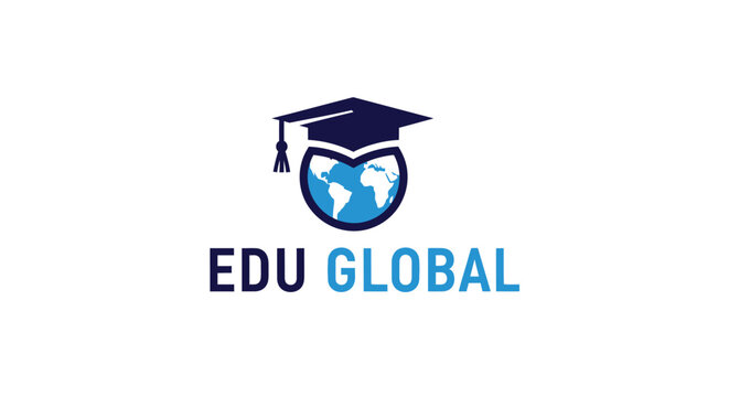 Edu Global Logo - Education and Worldwide Learning Concept.