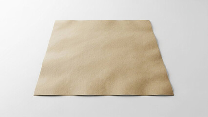 Fototapeta premium Crumpled Brown Paper Sheet on White Background